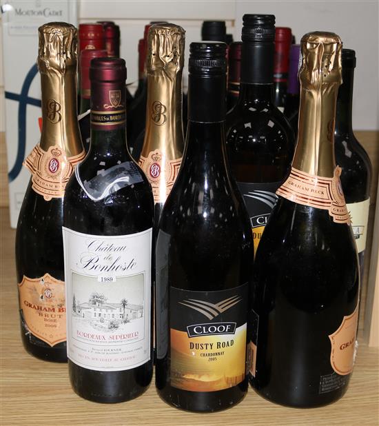 One magnum of Mouton Cadet, 1997 and twenty seven other assorted bottles of wine including Chateau de Bonhoste, 1987.